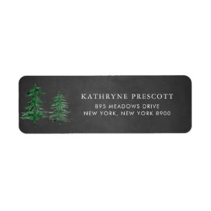 Romantische Waterverf Woodland Forest Chalkboard Etiket