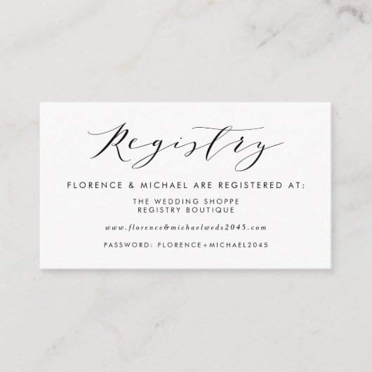 Romantische Waterverf Woodland Huwelijksregister Informatiekaartje (Voorkant)