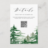 Romantische Waterverf Woodland QR Code Details Informatiekaartje (Voorkant)