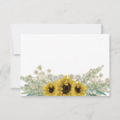 Romantische Waterverf zonnebloem RSVP Kaartje (Achterkant)
