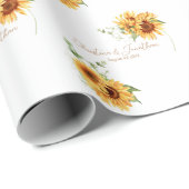 Romantische Waterverf Zonnebloemen Cadeaupapier (Rol Hoek)