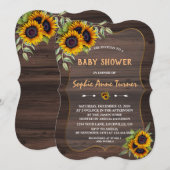 Romantische waterverf zonnebloemen houten baby sho kaart (Voorkant / Achterkant)