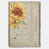 Romantische Waterverf Zonnebloemen op het vette pe Deken (Voorkant Verticaal)