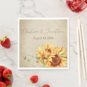 Romantische Waterverf Zonnebloemen op het vette pe Servet (Insitu)