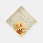 Romantische Waterverf Zonnebloemen op het vette pe Servet (Hoek)