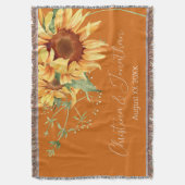 Romantische Waterverf Zonnebloemen op verbrand Sin Deken (Voorkant Verticaal)