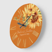 Romantische Waterverf Zonnebloemen op verbrand Sin Grote Klok (Hoek)