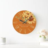 Romantische Waterverf Zonnebloemen op verbrand Sin Grote Klok (Huis)