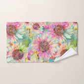Romantische Waterverf Zonnebloempatroon Bad Handdoek (Handdoek)