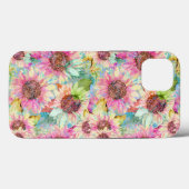 Romantische Waterverf Zonnebloempatroon Case-Mate iPhone Case (Achterkant (horizontaal))