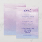 Romantische Waterverf zonsondergang Trouwruimte Ka Informatiekaartje (Voorkant / Achterkant)