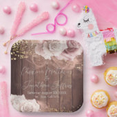 Romantische waterverfrozen op roestige houten trou papieren bordje (Feest)