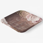 Romantische waterverfrozen op roestige houten trou papieren bordje (Gebogen)