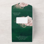 Romantische waterverfrozen op smaragdgroen all in one uitnodiging (Buitenkant)