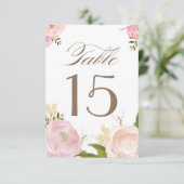 Romantische Watervlactbloemen Tafel Nummers Kaart (Staand voorkant)