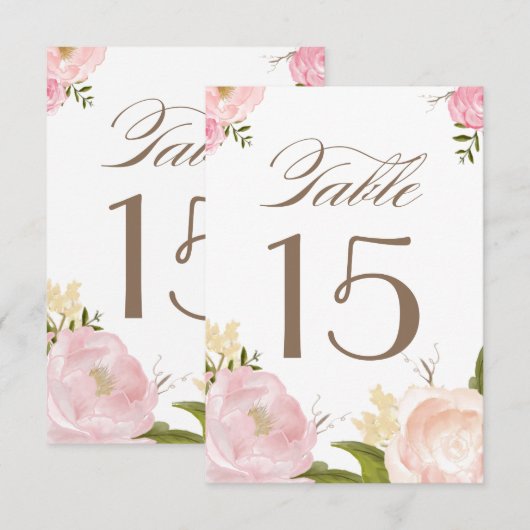 Romantische Watervlactbloemen Tafel Nummers Kaart (Voorkant / Achterkant)