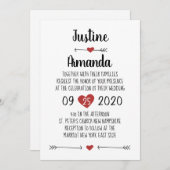 ROMANTISCHE WEDDING INVITATION KAART (Voorkant / Achterkant)