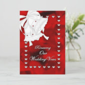 ROMANTISCHE WEDDING RENEWING VOWS INVITATION - HAR KAART (Staand voorkant)