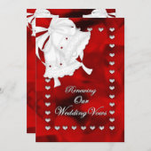 ROMANTISCHE WEDDING RENEWING VOWS INVITATION - HAR KAART (Voorkant / Achterkant)