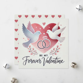 Romantische "Wees mijn eeuwige Valentijn" Duiven e Feestdagenkaart