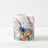 Romantische weidebloemen en vlinder koffiemok (Center)