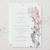 Romantische weidebloemen Huwelijksuitnodiging Kaart (Voorkant)