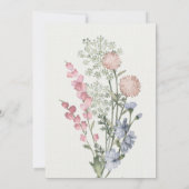 Romantische weidebloemen Huwelijksuitnodiging Kaart (Achterkant)