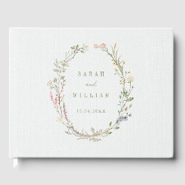 Romantische weidebloemen Trouwen Guest Book Gastenboek