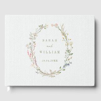 Romantische weidebloemen Trouwen Guest Book Gastenboek