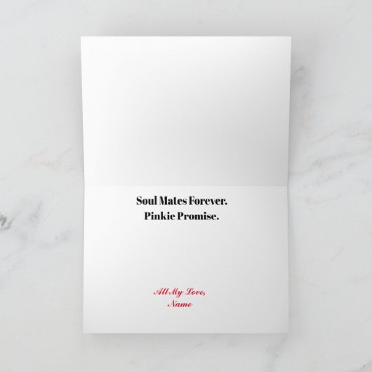 Romantische Wenskaart voor Zielsvrienden Kaart (Binnen)