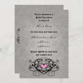 Romantische wervelingen en harten bruids lunch kaart (Voorkant / Achterkant)