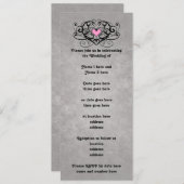 Romantische wervelingen en harten bruiloft kaart (Voorkant / Achterkant)