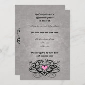 Romantische wervelingen en harten repetitie diner kaart (Voorkant / Achterkant)