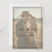 Romantische Western Ranch Huwelijk Save The Date (Voorkant)