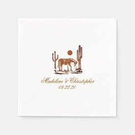 Romantische Westerne donkerbruine bruiloft Servet