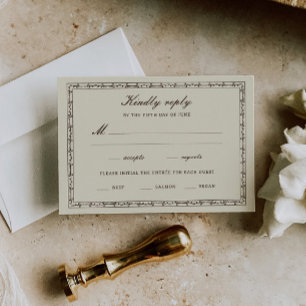 Romantische Westerse Ranch Bruiloft RSVP Kaartje