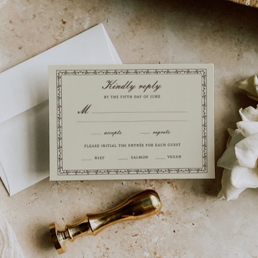 Romantische Westerse Ranch Bruiloft RSVP Kaartje
