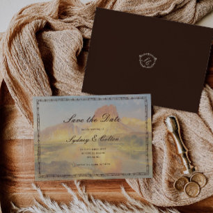 Romantische Westerse Ranch Bruiloft Save The Date