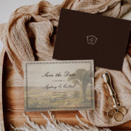 Romantische Westerse Ranch Bruiloft Save The Date