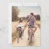 Romantische Whimsical Coquette Strik Blauwe Foto Save The Date (Achterkant)