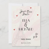 Romantische Whimsical Paris 'Save the Date'-uitnod Save The Date (Voorkant)