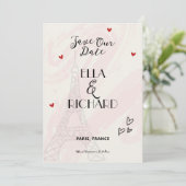 Romantische Whimsical Paris 'Save the Date'-uitnod Save The Date (Staand voorkant)