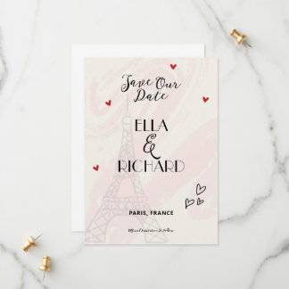 Romantische Whimsical Paris 'Save the Date'-uitnod Save The Date