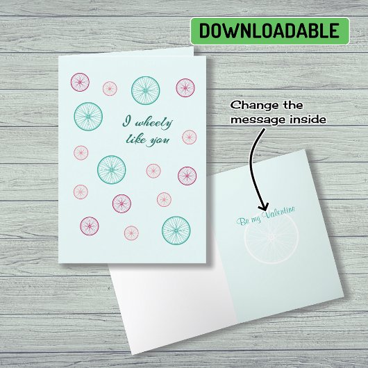 Romantische wielrennen Valentijn Feestdagen Kaart