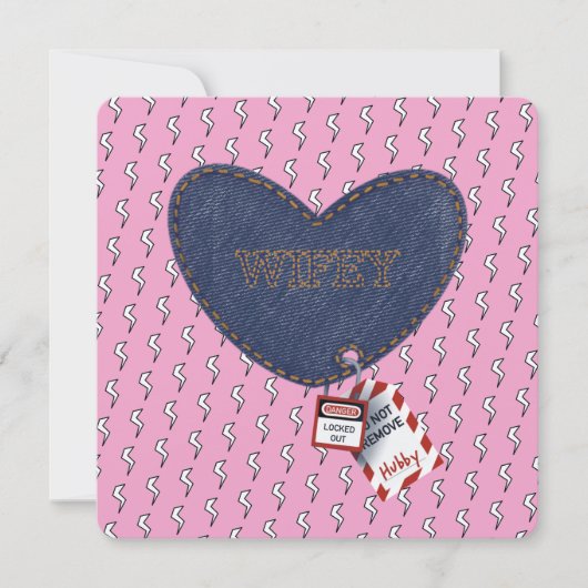 Romantische Wifey Hubby Elektrisch Lock Label Hart (Voorkant)