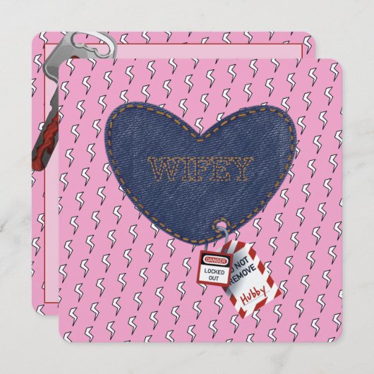 Romantische Wifey Hubby Elektrisch Lock Label Hart (Voorkant / Achterkant)