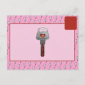 Romantische Wifey Hubby Elektrisch Lock Label Hart Briefkaart (Achterkant)