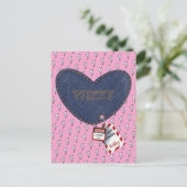 Romantische Wifey Hubby Elektrisch Lock Label Hart Briefkaart (Staand voorkant)