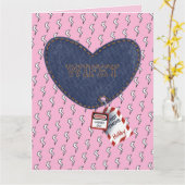 Romantische Wifey Hubby Elektrisch Lock Label Hart Kaart (Gele Bloem)