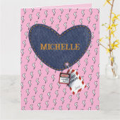 Romantische Wifey Hubby Elektrisch Lock Label Hart Kaart (Gele Bloem)